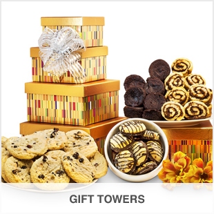 Gift towers, gourmet gift towers, cookie gift tower,