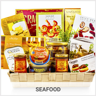 seafood gift baskets, gourmet seafood baskets,